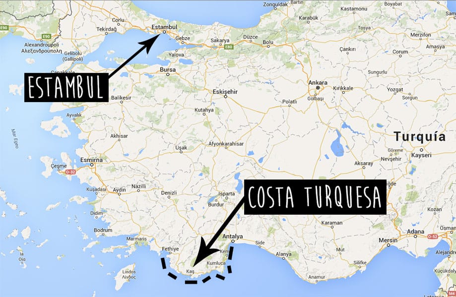 Mapa Costa Turquesa