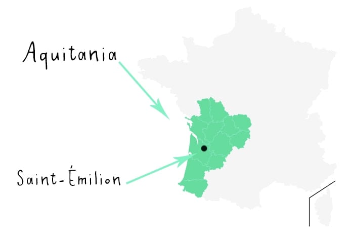 Mapa de Aquitania en Francia