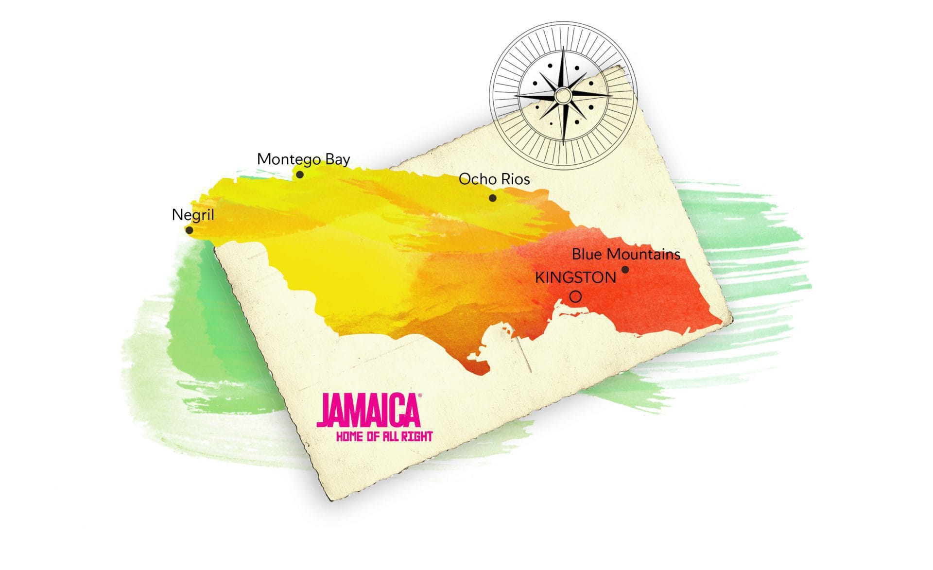 Mapa de Jamaica en el Caribe